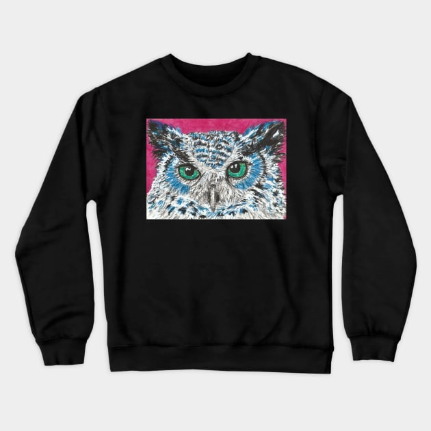 Blue owl Crewneck Sweatshirt by SamsArtworks